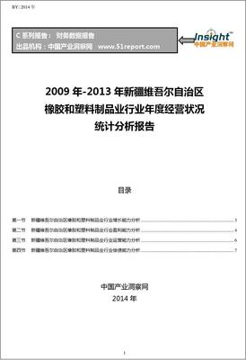 2009-2013年新疆維吾爾自治區(qū)橡膠和塑料制品業(yè)行業(yè)經(jīng)營(yíng)狀況分析年報(bào)